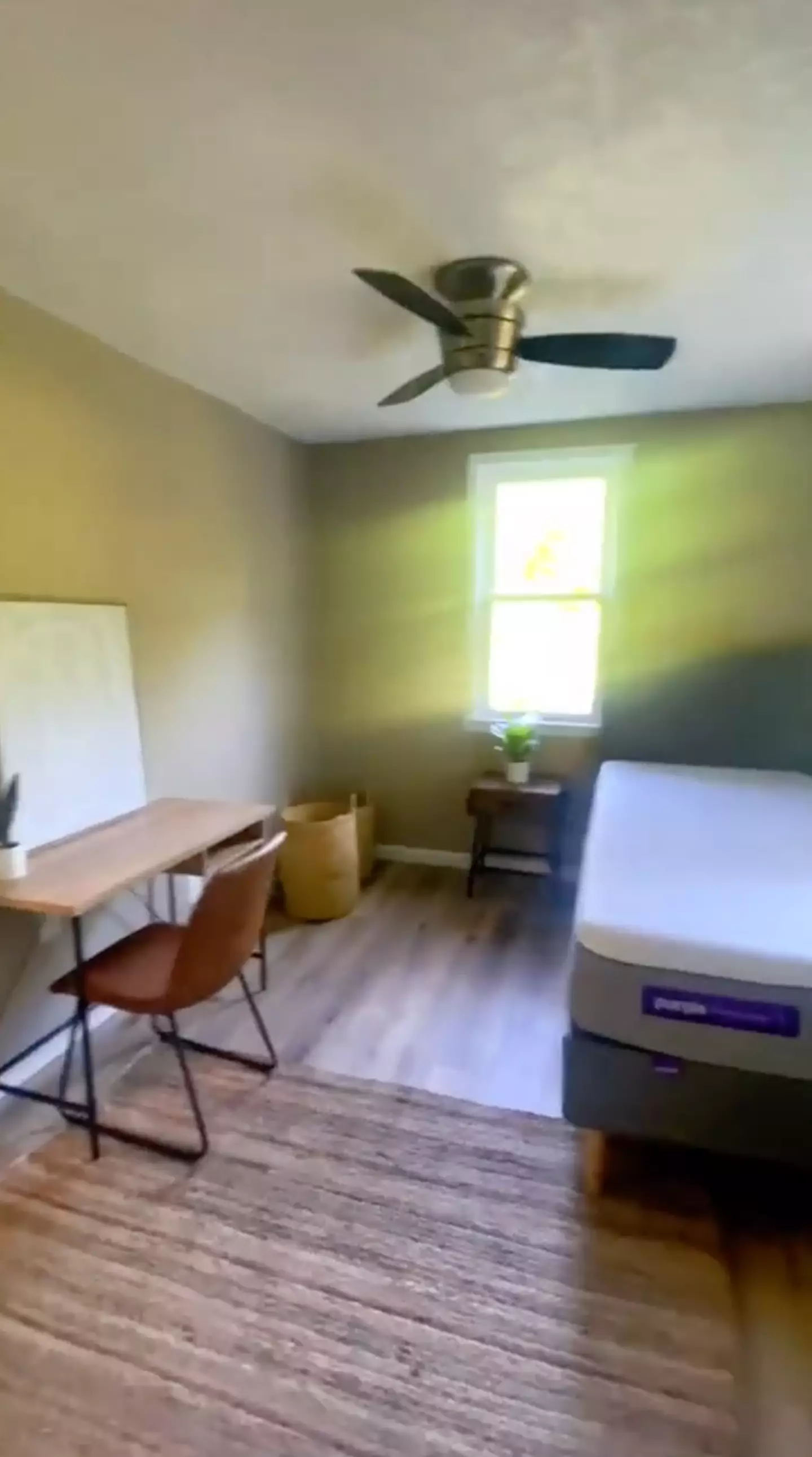 The renovated house was complete with fancy new beds.