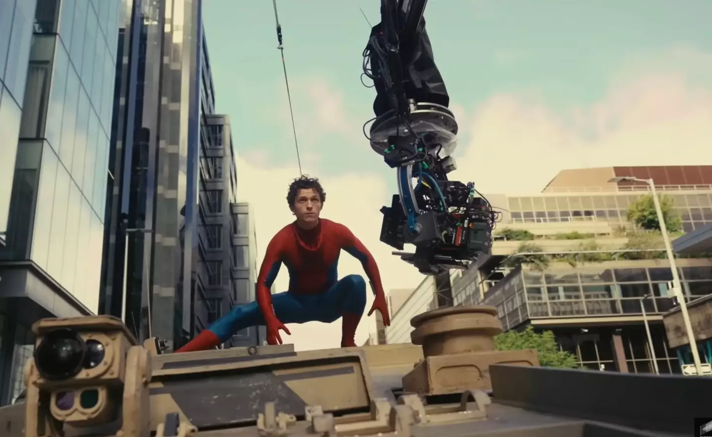 Holland was seen filming risky stunts for the new film in a promo video released by Sony last month (Sony)