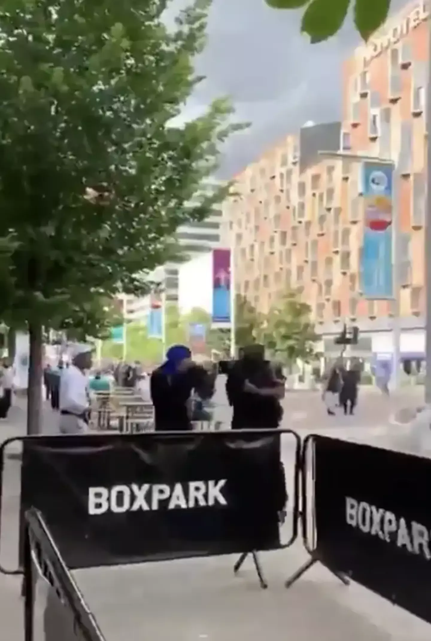 Footage of the scary incident shows the former boxer knocking-out a man wearing a blue durag.