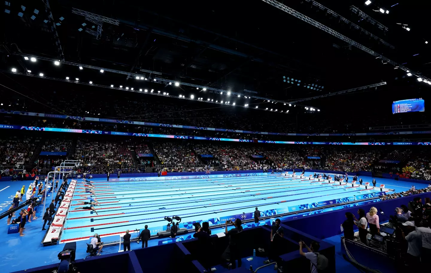 The pool inside the Paris La Défense Arena (Quinn Rooney/Getty Images)