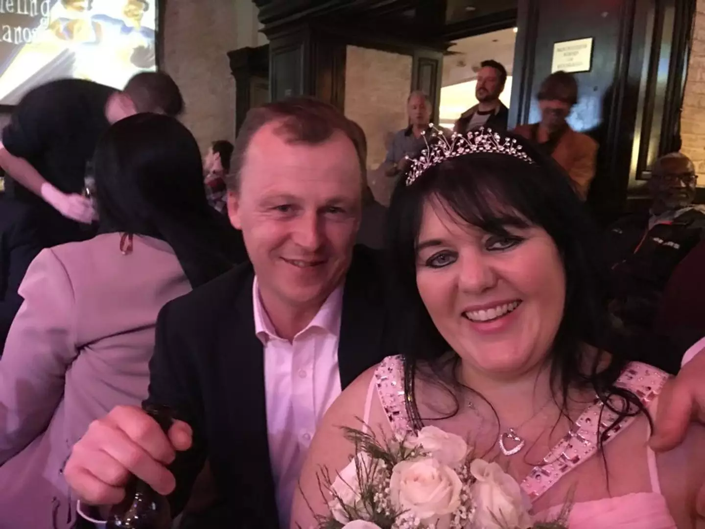 Lisa Walker with her husband Garry on their wedding day.