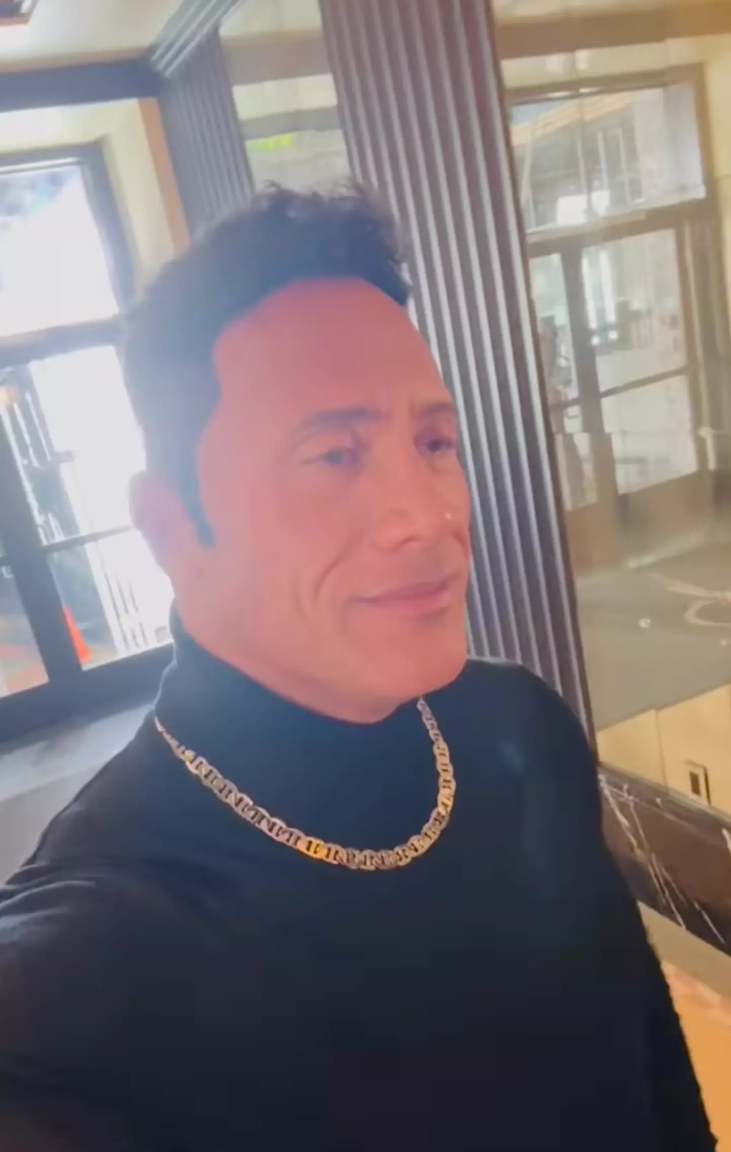 Dwayne Johnson recreated the look for Christmas.