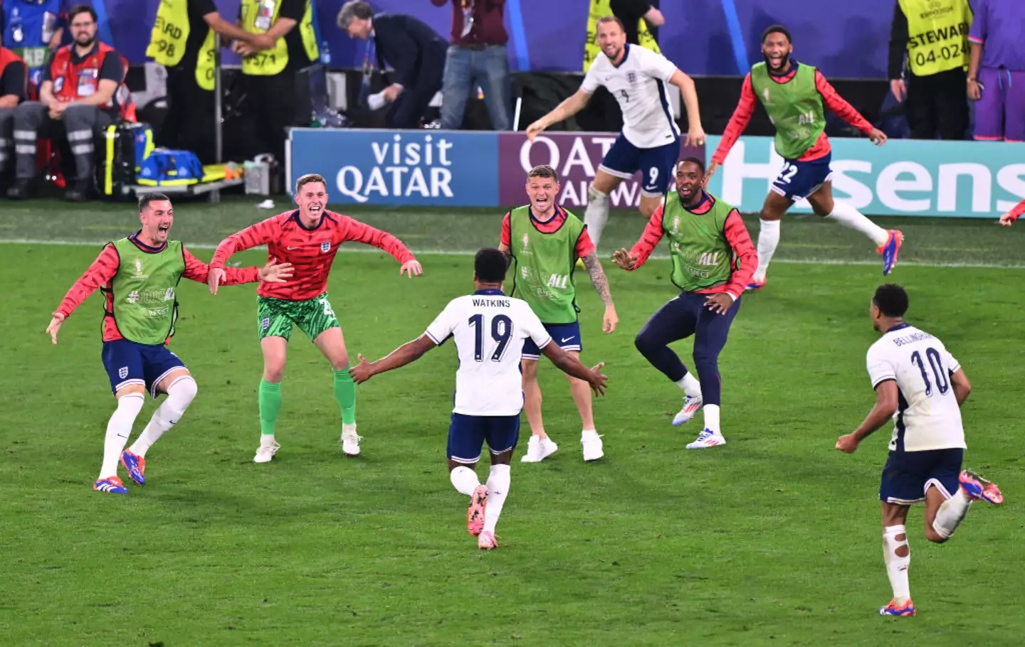Ollie Watkins put England in the Euro final on Wednesday night. (Oliver Hardt - UEFA/UEFA via Getty Images)