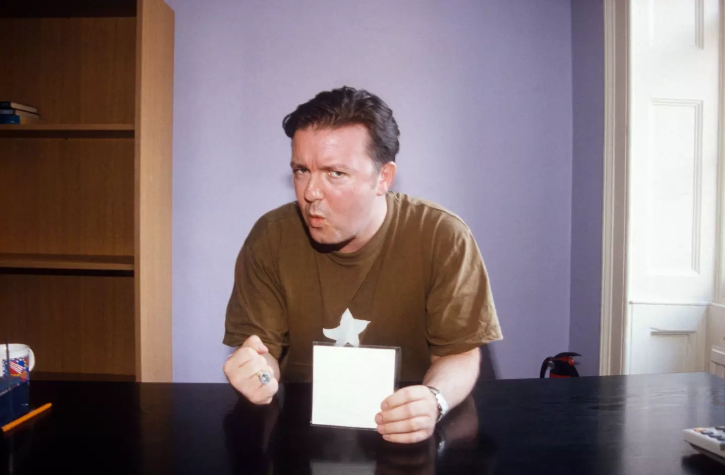 Ricky Gervais photographed 29th August 2000, London, England.