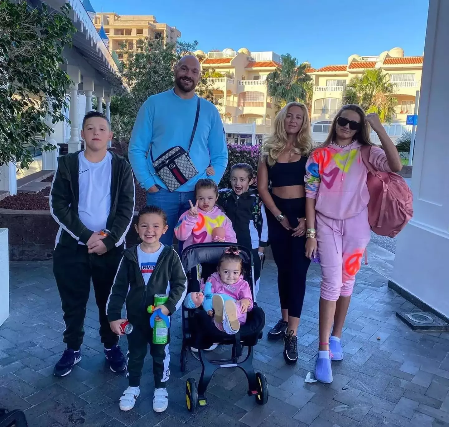 Tyson and Paris with their six other kids.