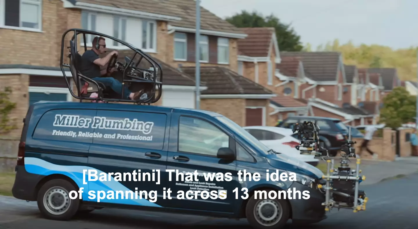 The man on top drove the van, allowing the one-take method to carry on (Netflix)