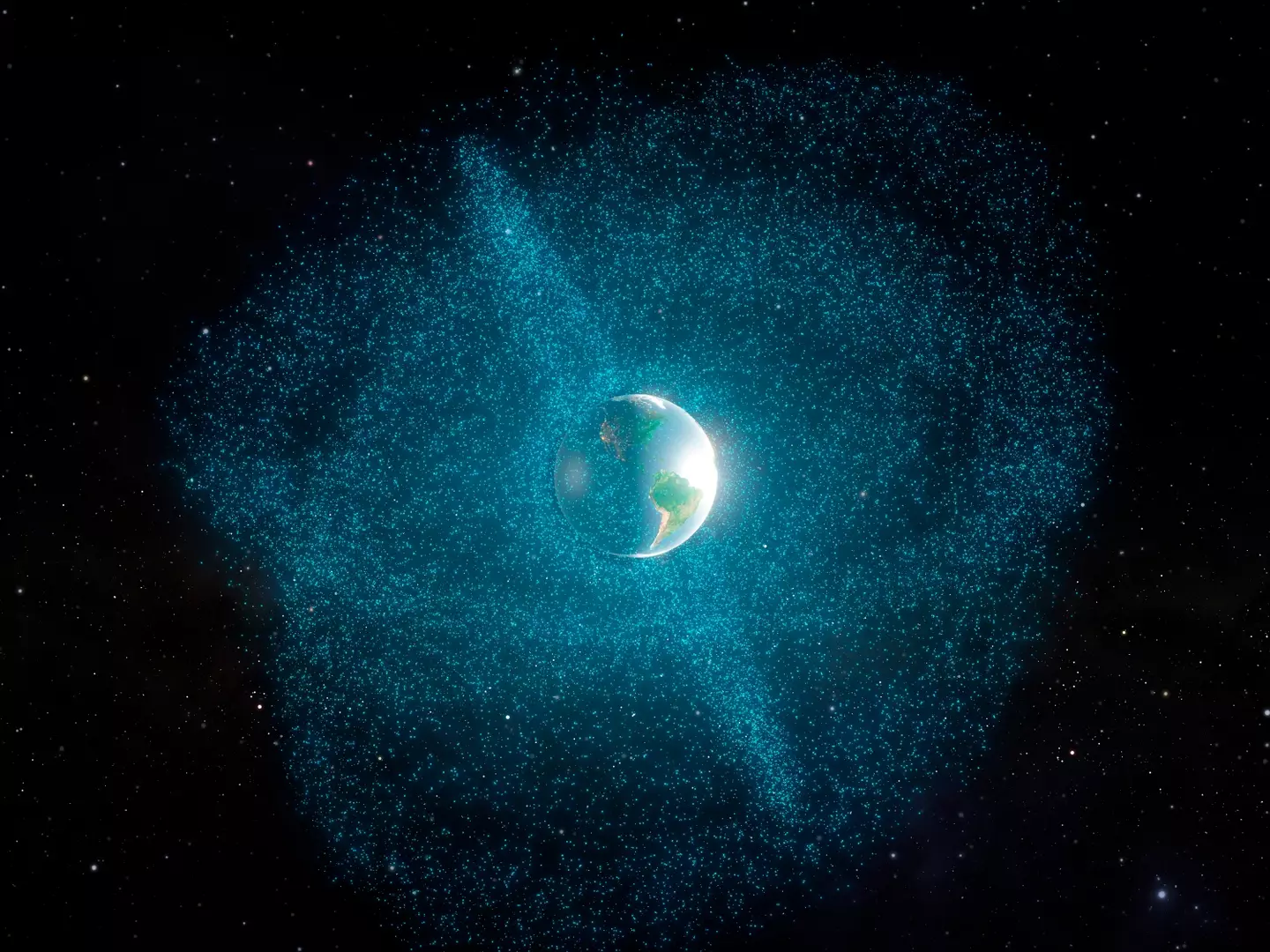 Illustration of a very busy orbiting area around Earth (Getty Stock Images)