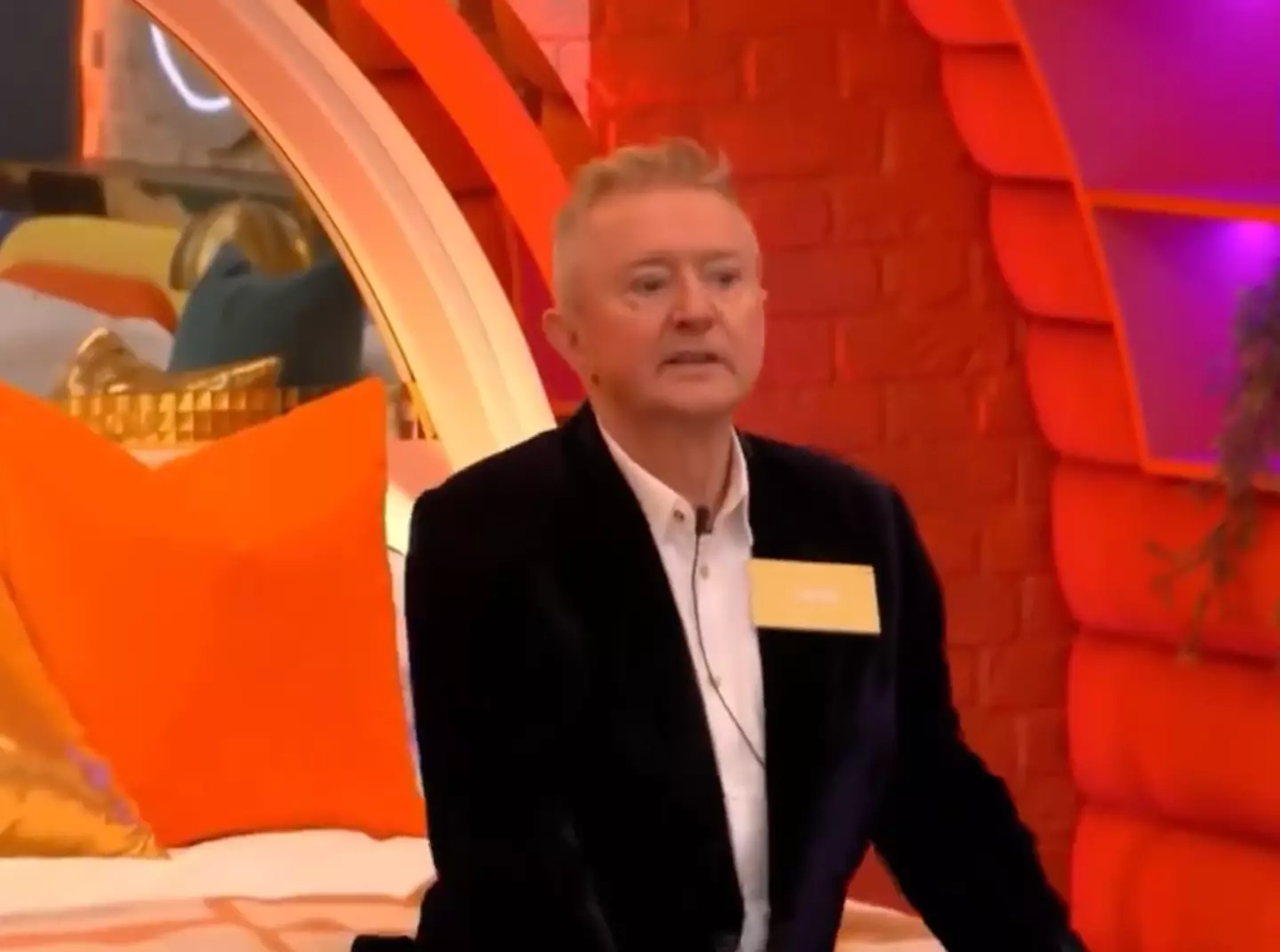 Louis Walsh after claiming the bed.