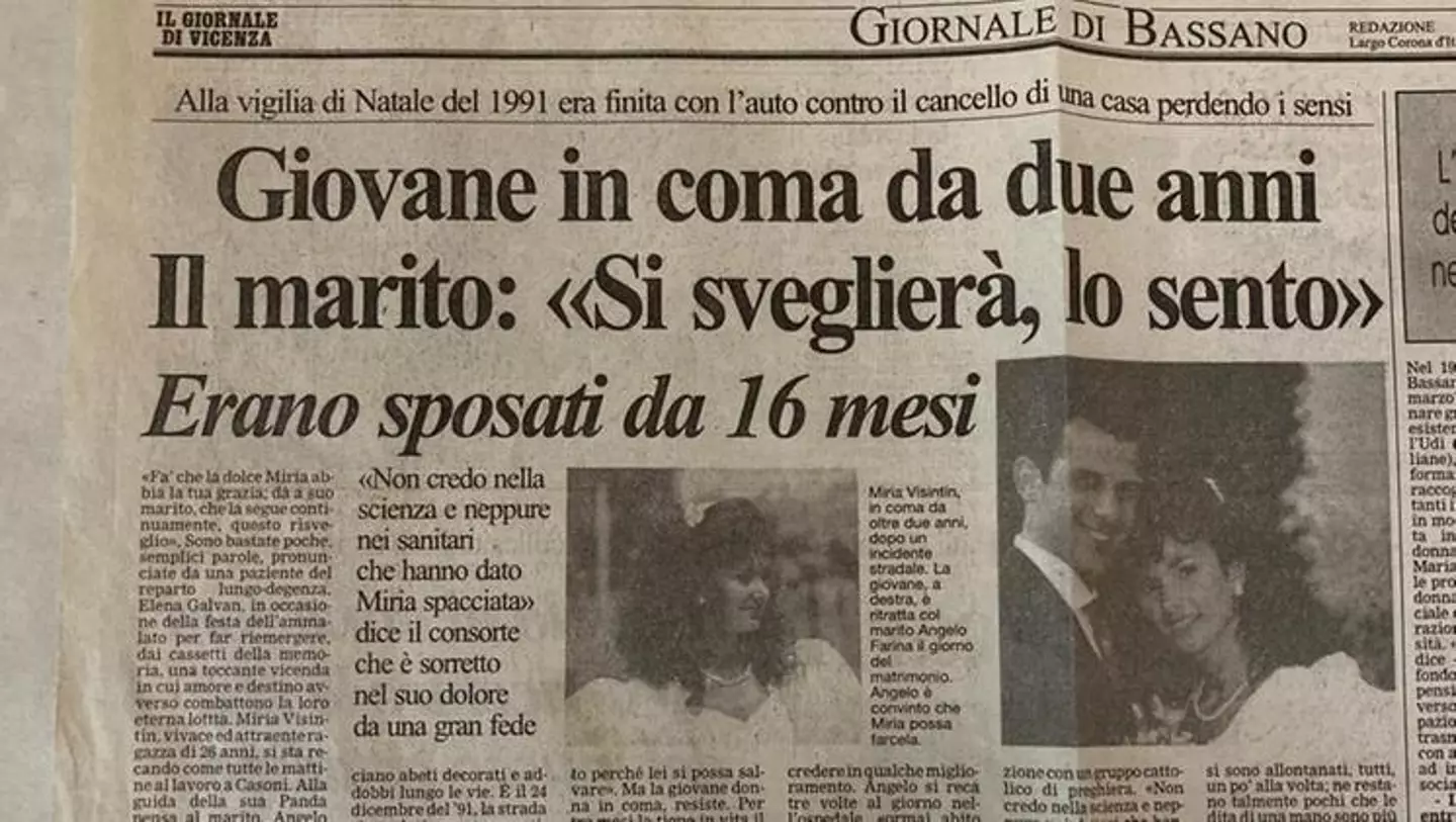 Miriam and Angelo had only been married a short while when she went into her coma.