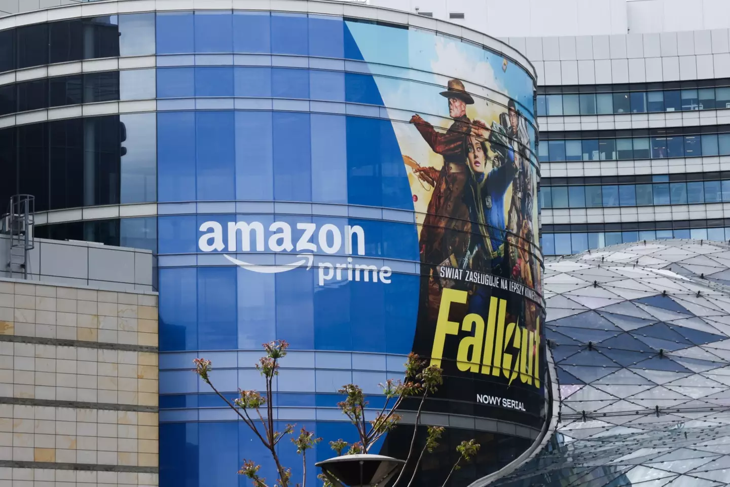 An advertisement for Fallout on Prime Video. (Jakub Porzycki/NurPhoto via Getty Images)