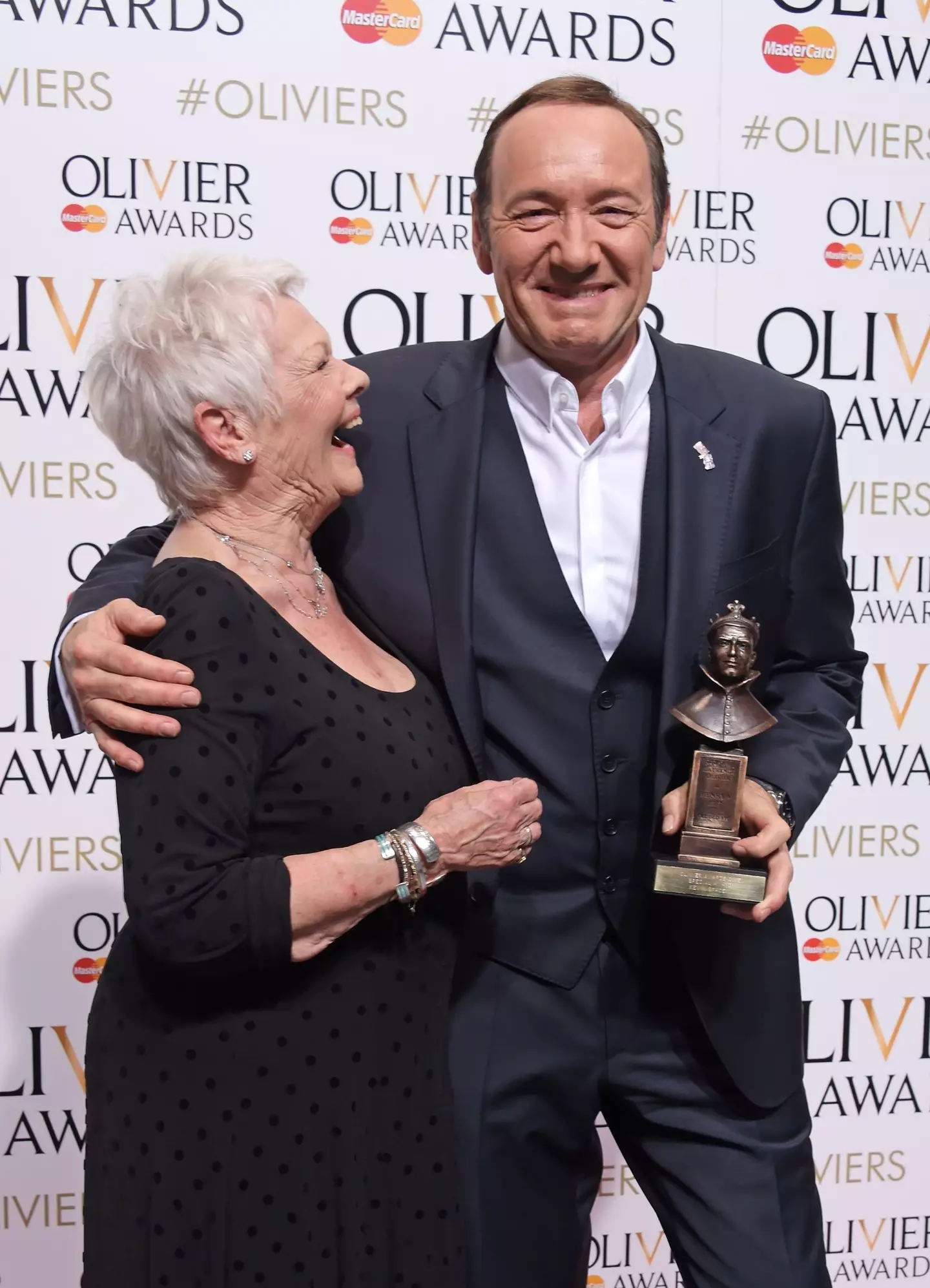 The actress, pictured with Kevin Spacey in 2015, also said she still stays in touch with the House of Cards actor (David M. Benett/Getty Images)