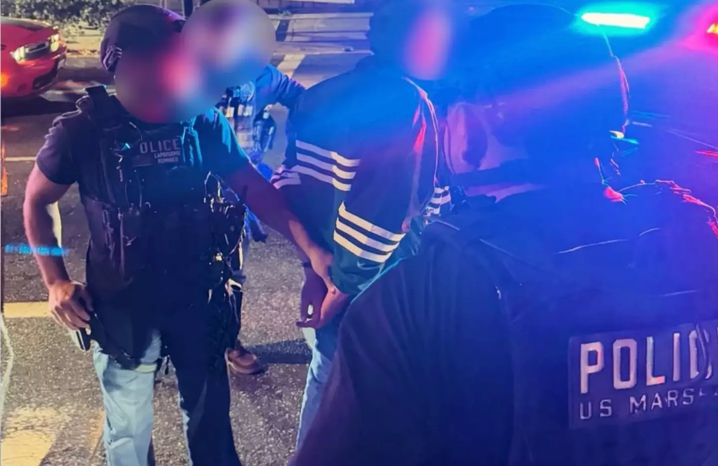 He was put in handcuffs by police just a day after his parents bodies were discovered (LAPD Gang and Narcotics Unit)