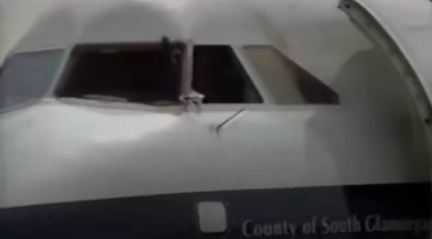 You can see the blood above and to the right of the window (YouTube/Retrontario/NBC News)