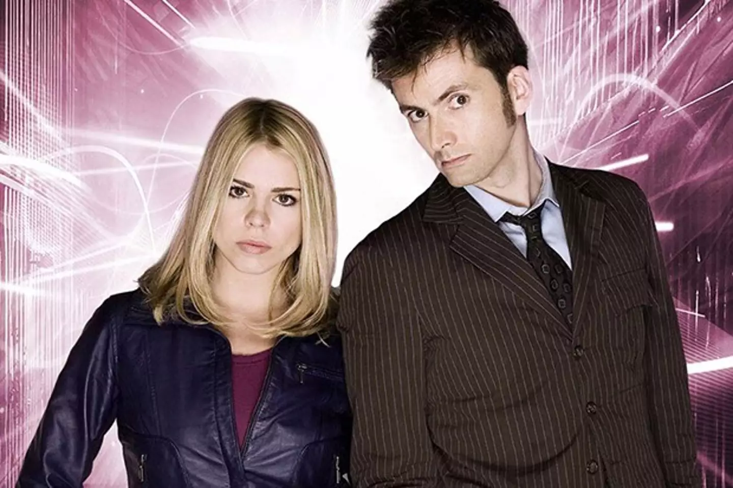 Billie Piper and David Tennant in Doctor Who.