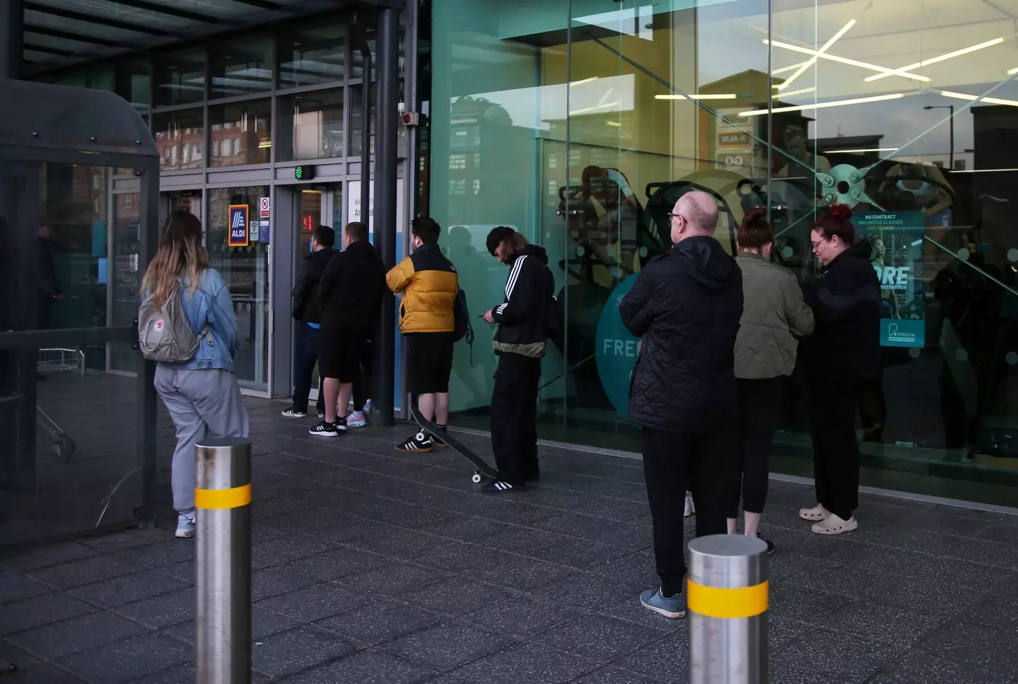 People were queuing outside Aldi stores yesterday (18 April) morning to get some Prime.