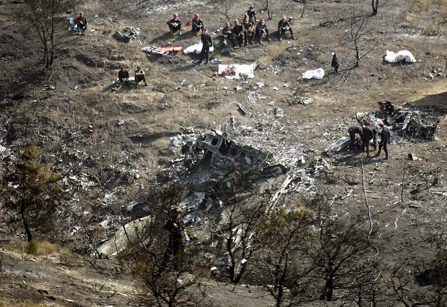 There were 121 people onboard. (LOUISA GOULIAMAKI/AFP via Getty Images)