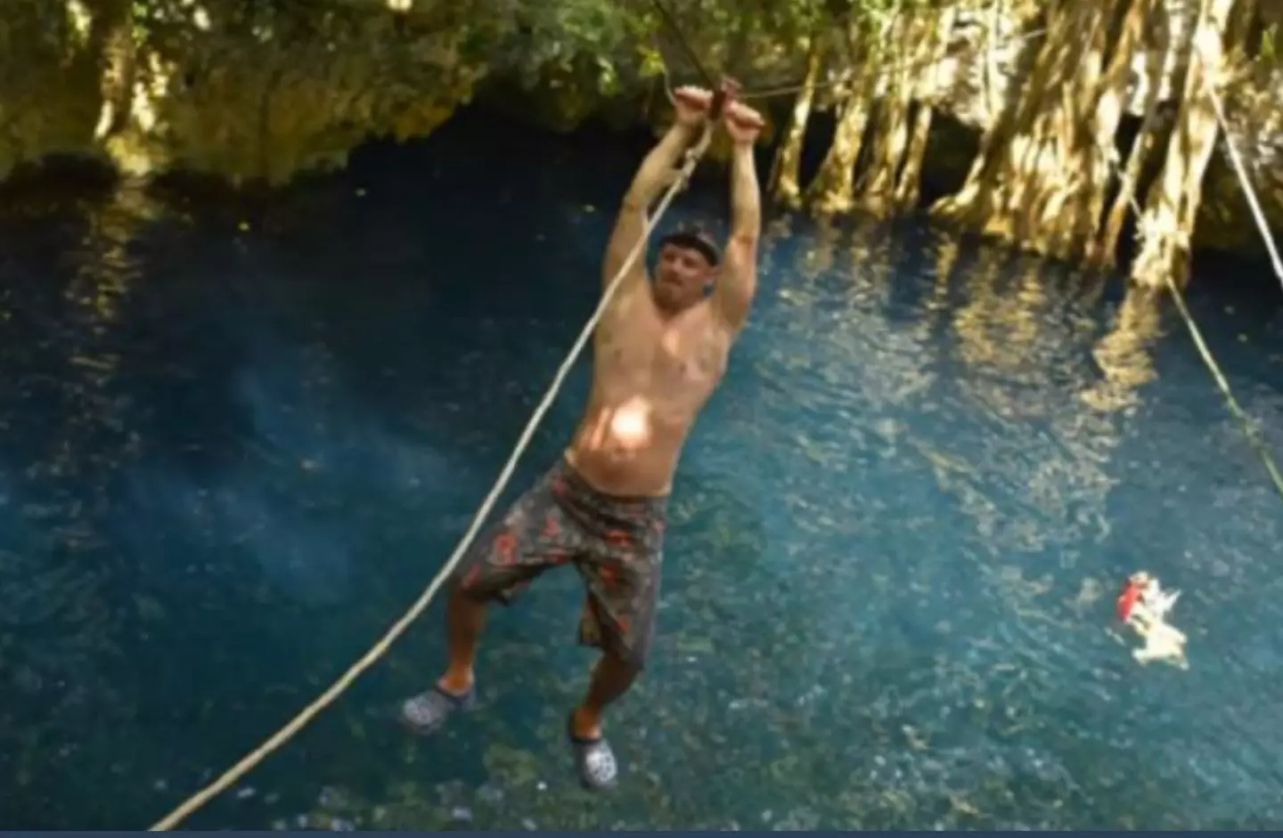 Ferenc Kirinovits was pictured zipwiring in Mexico just months before his surgery.