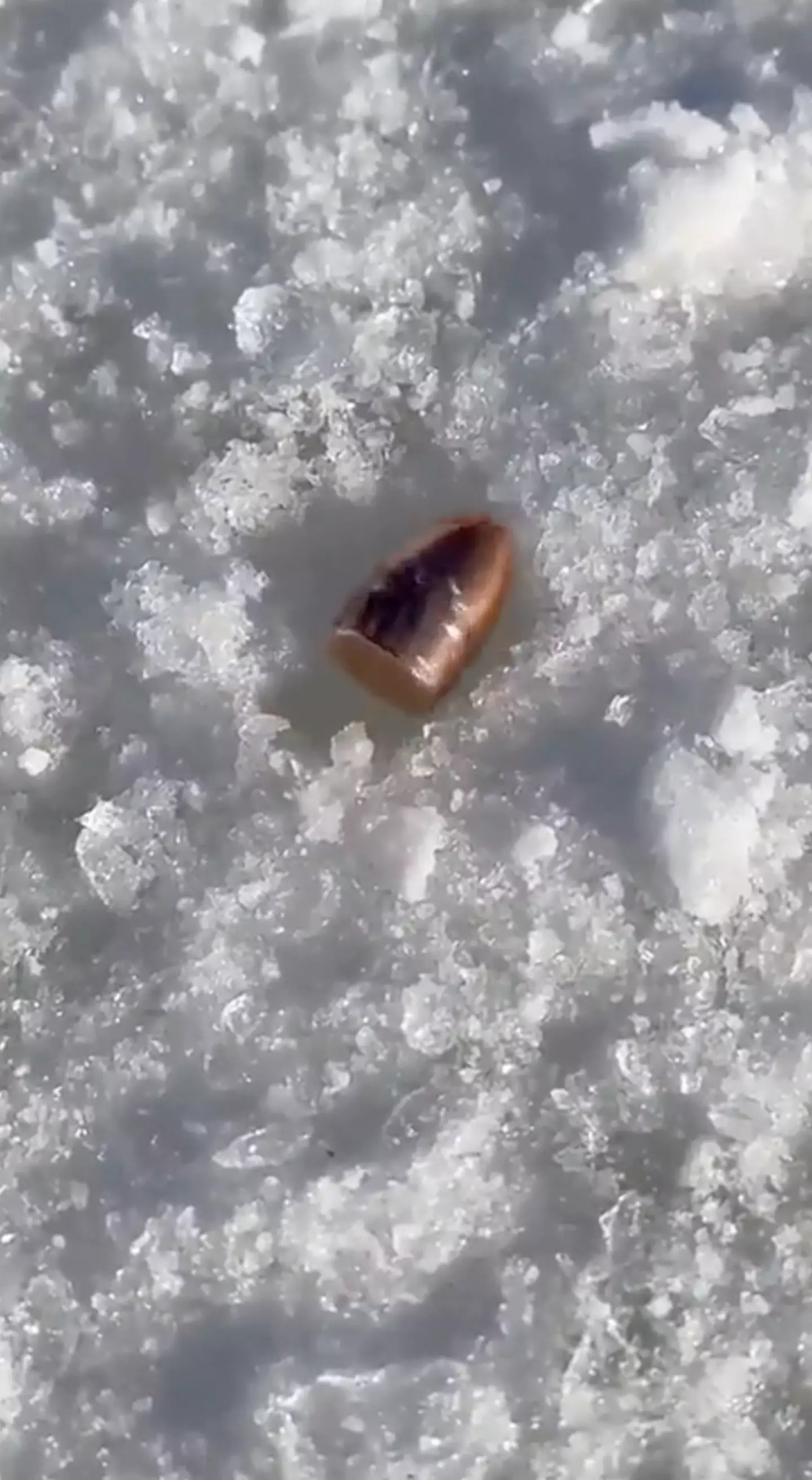 Bullets spin when shot directly into ice.