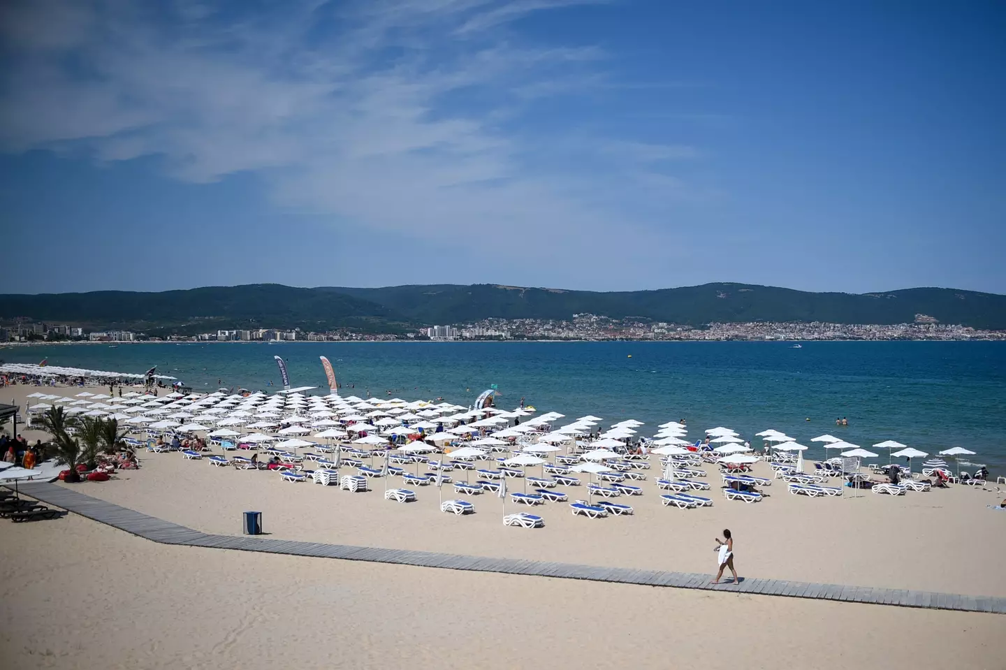 Here's a beach in the resort.