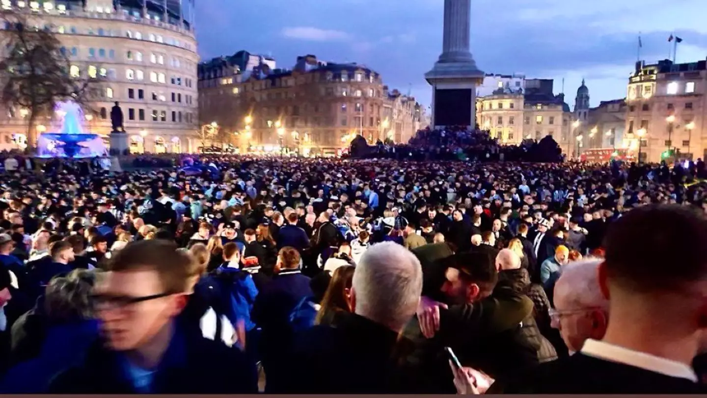 The fans were in good spirits ahead of the game.