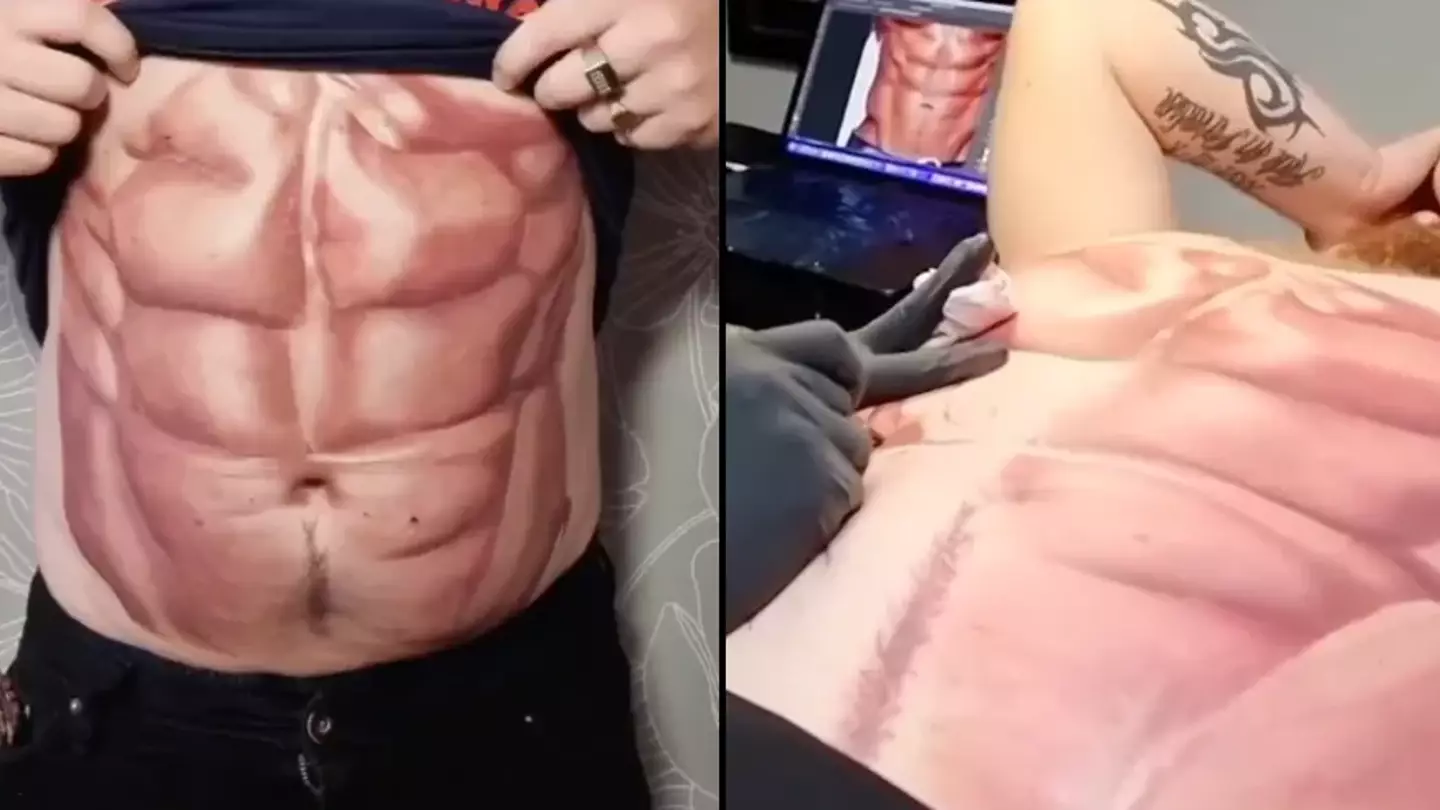 Man gets six-pack tattooed on belly to make sure he's 'summer ready'