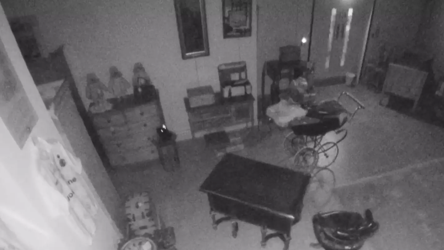 Auctioneers terrified after CCTV caught 'possessed pram' rolling across the store room 'on its own'