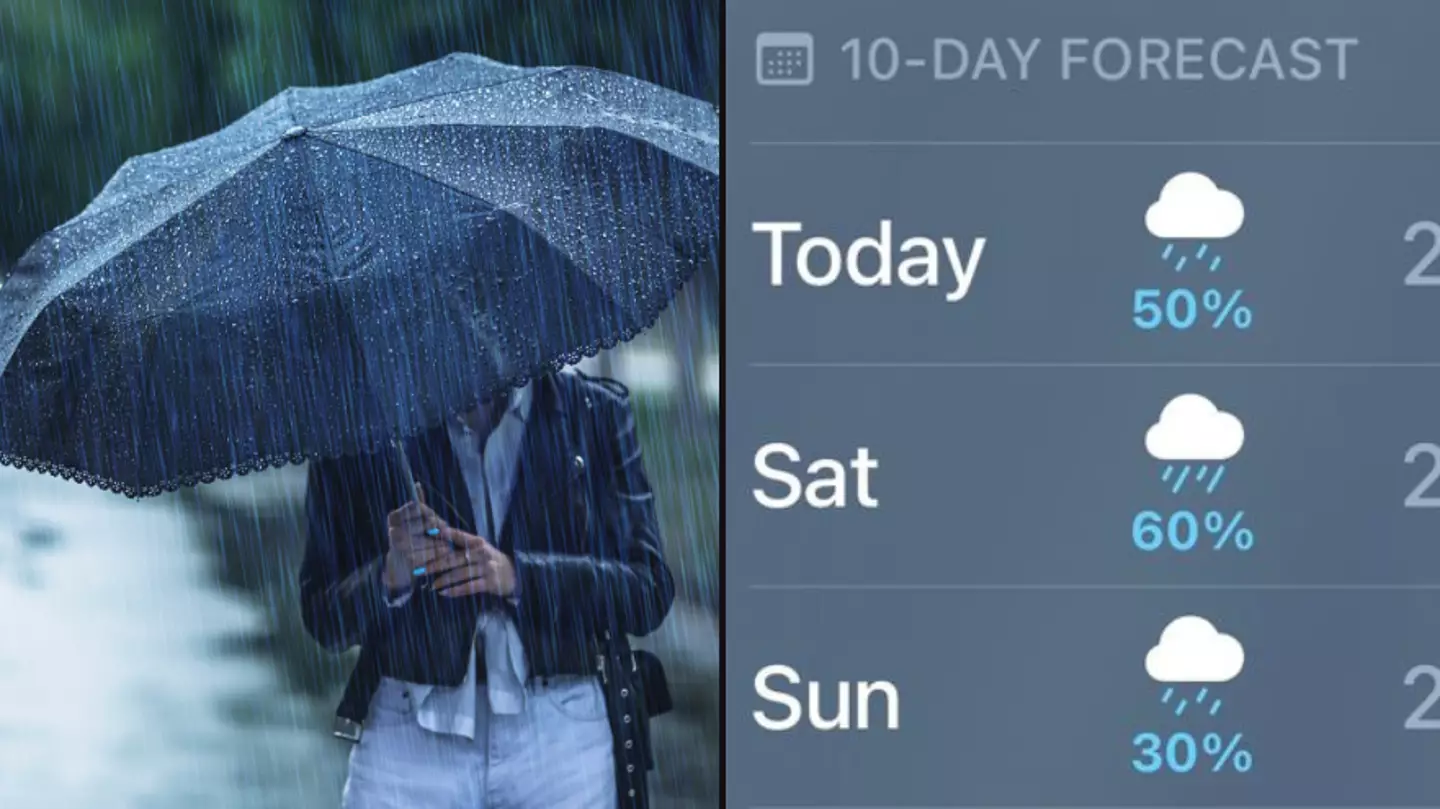 People get confused about what percentage of rain means on different weather apps