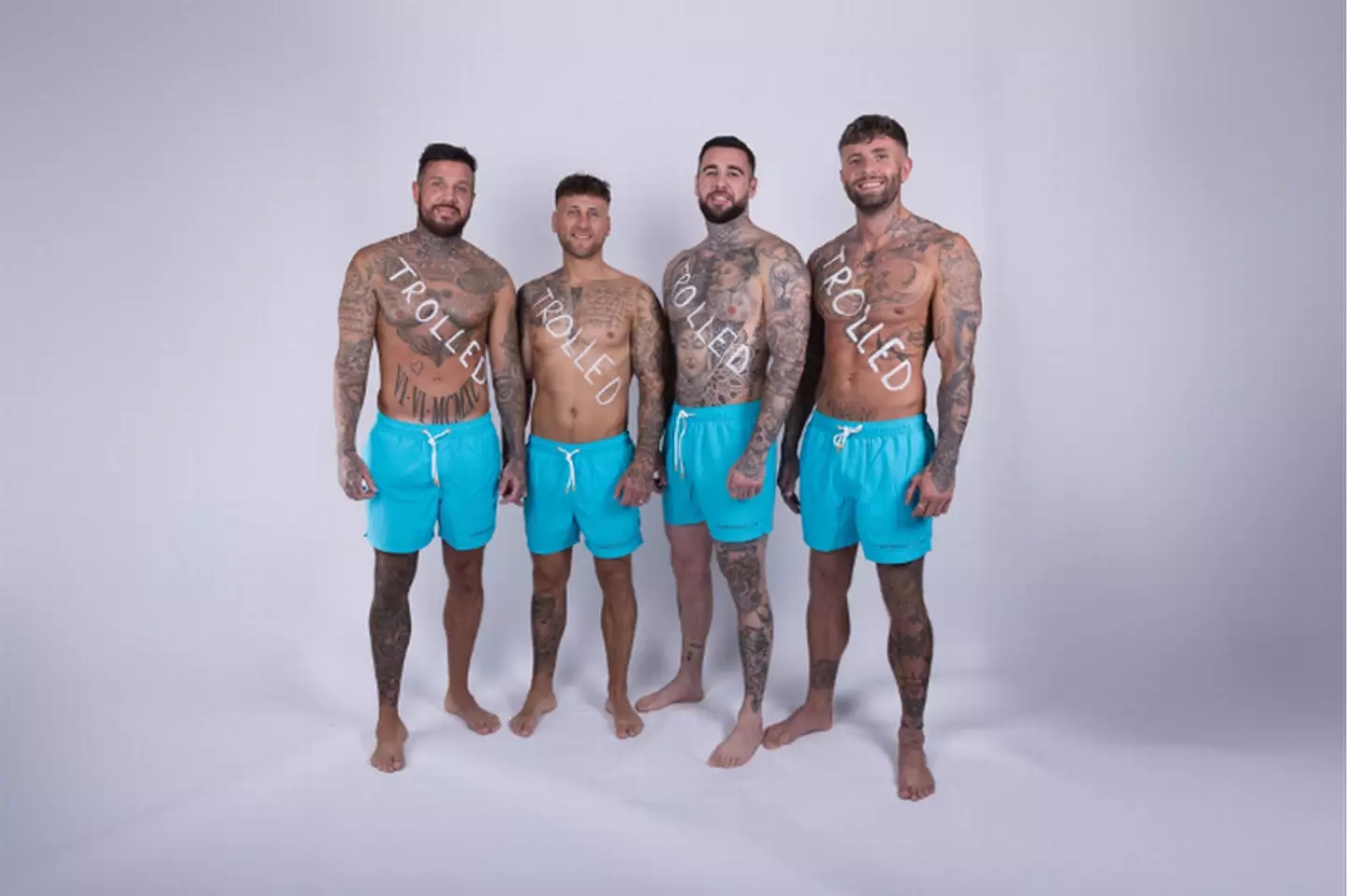 Kevin Rooney, Alex Lacey, Jamie Philips and Connor Humpage said they were 'vulnerable' in the mental health campaign. (Spabreaks.com)