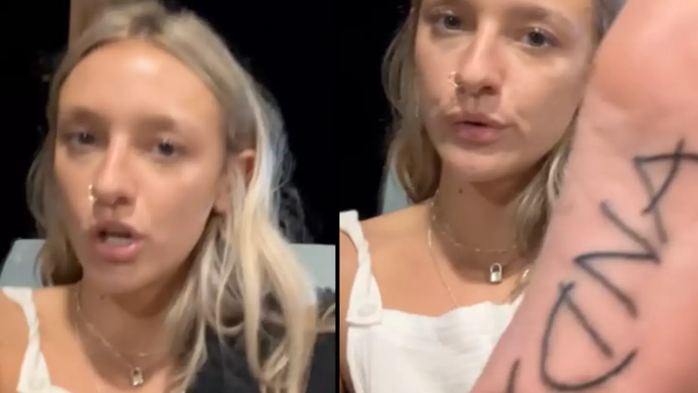 People in hysterics as woman gets Toy Story tattoo while 'not sober'