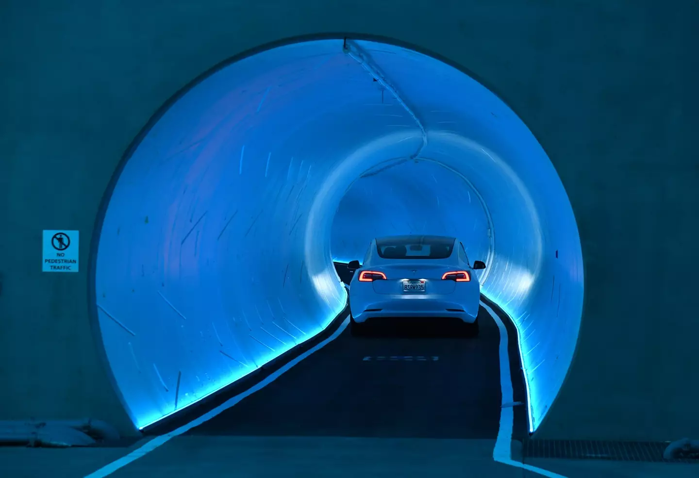 The Tesla tunnel opened in Las Vegas in 2021 (Ethan Miller/Getty Images)