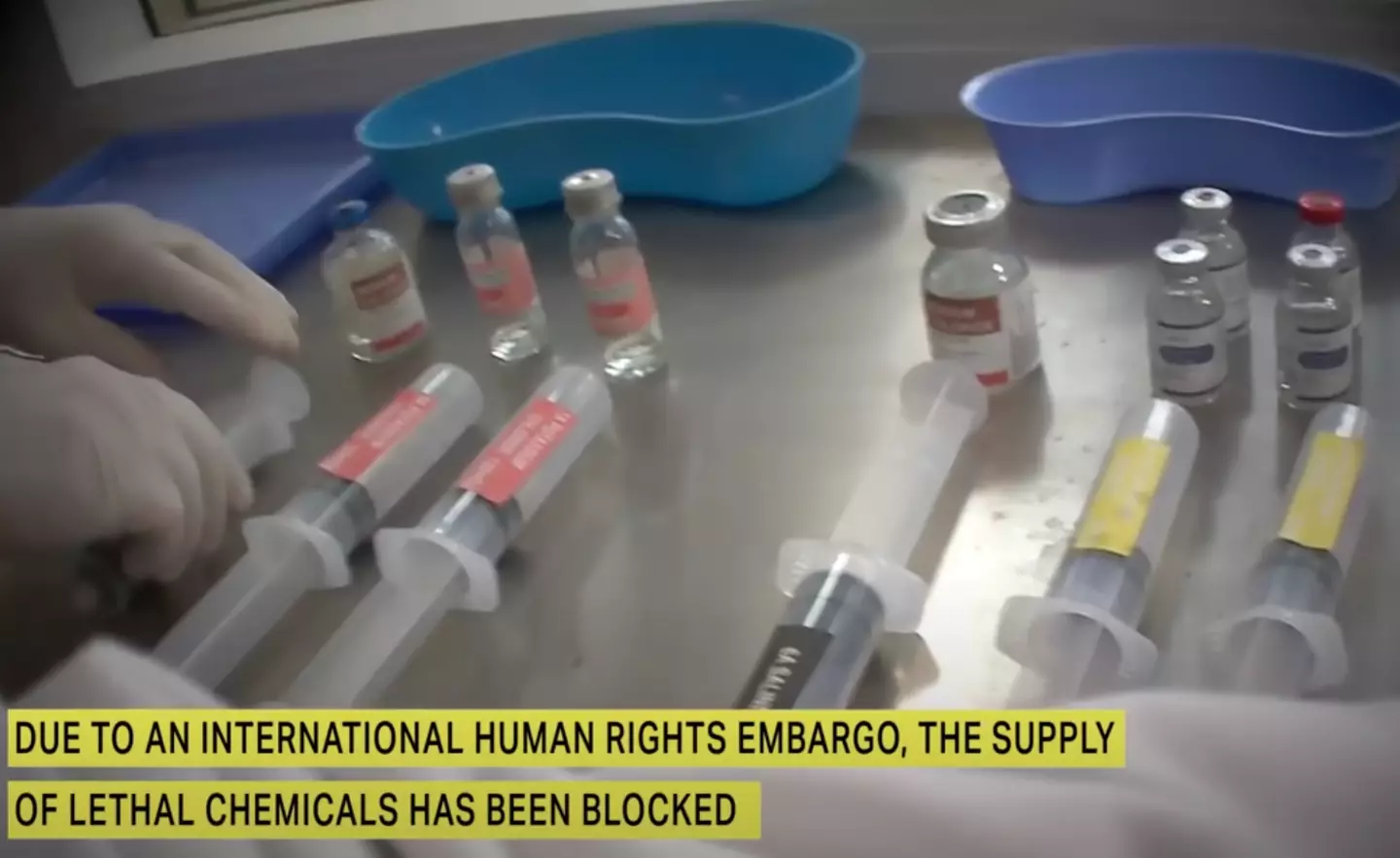 An international human rights embargo has seen the supply of lethal chemicals blocked.