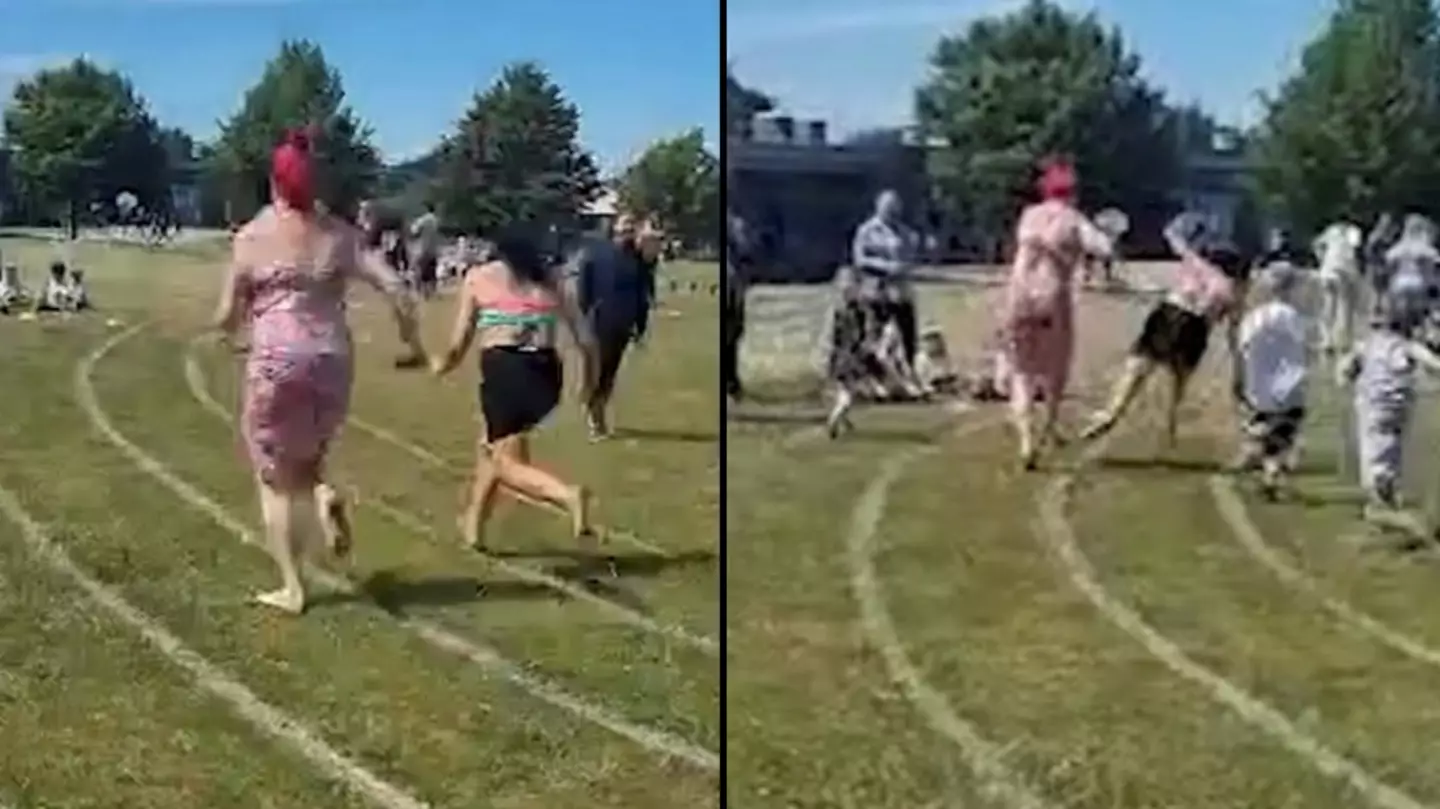 Woman Sends Other Mum Flying As She Battles For Gold At Sports Day