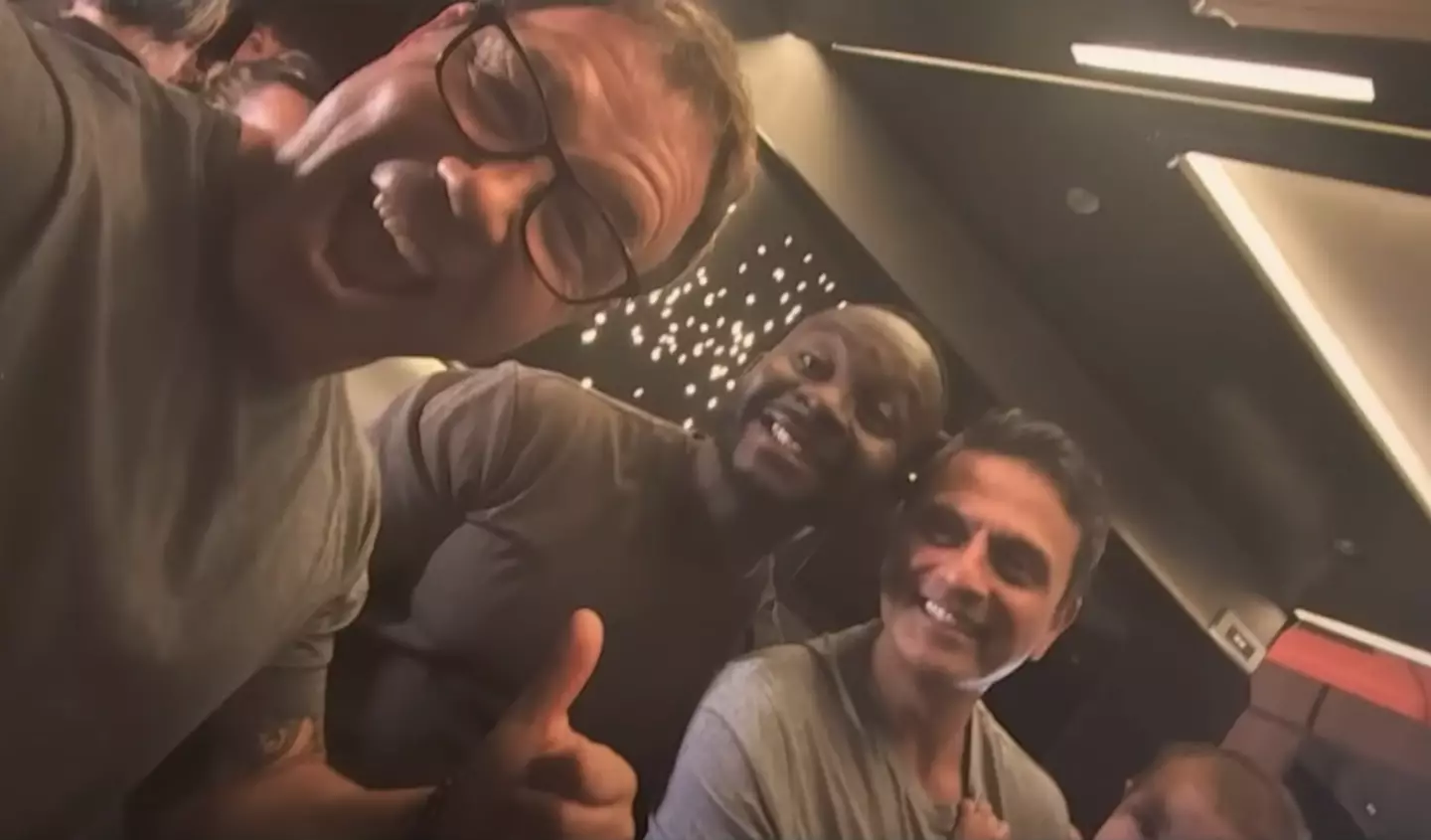 Graham with the doctors who treated him (Late Night with Seth Myer/NBC)