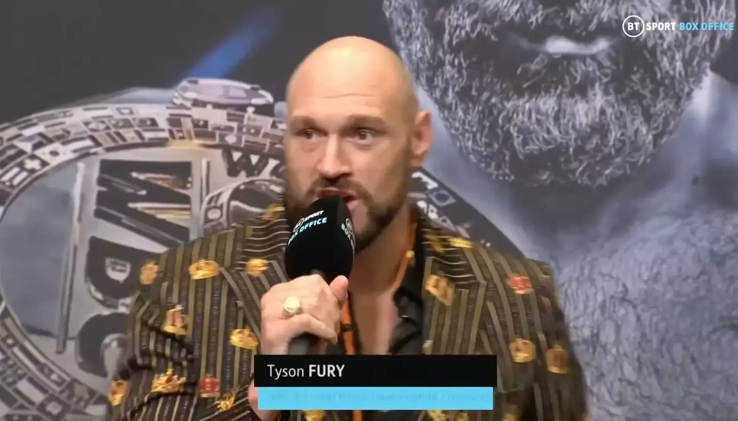 Tyson Fury at today's press conference.