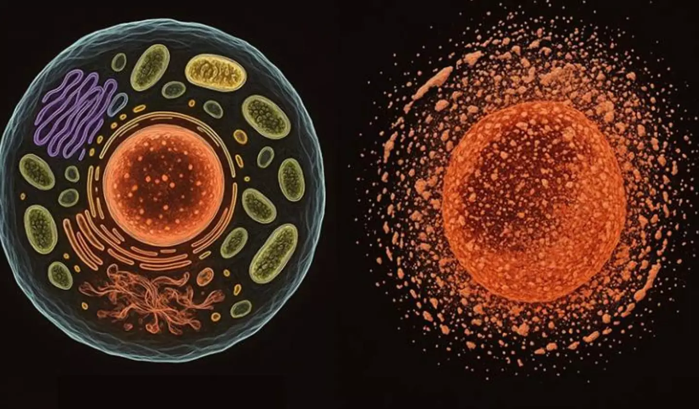 Necrosis causes dying cells to spew their contents to surrounding areas (UCL)