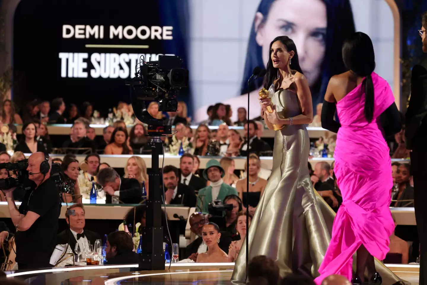 Moore said she'd once been called a 'popcorn actress' by a producer, and took that to mean winning Golden Globes wasn't really for her. Whoever said that turned out to be wrong... (Christopher Polk/GG2025/Penske Media via Getty Images)