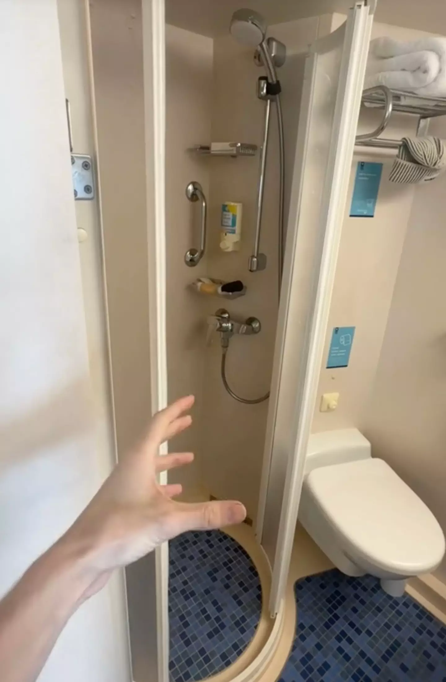 He isn't a fan of the 'small' shower or the unflattering lighting on board.