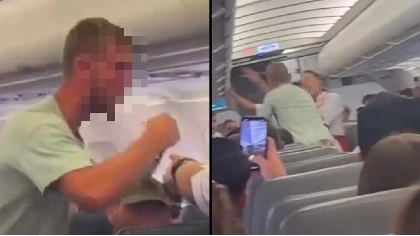 Furious 'British boxer' restrained after trying to open plane door during flight