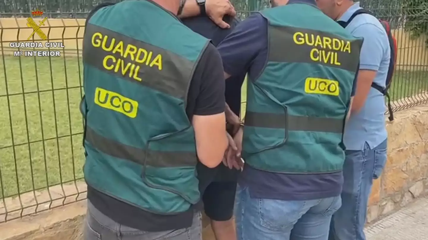 The arrest was made by the Spanish Civil Guard, with help from Britain's National Crime Agency.
