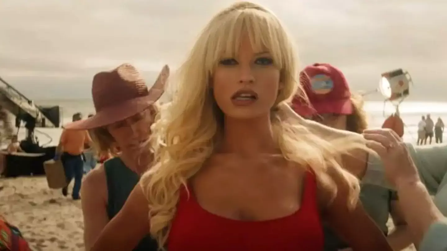 Lily James as Pamela Anderson in Pam & Tommy.