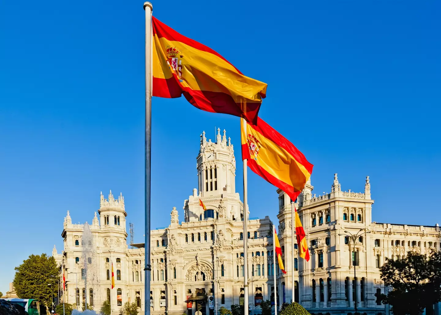 Plaza de las Sibeles, Madrid.  (Imágenes de archivo falsas)