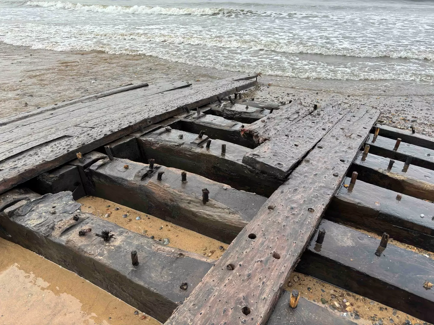 This wreckage washed up after Storm Babet.