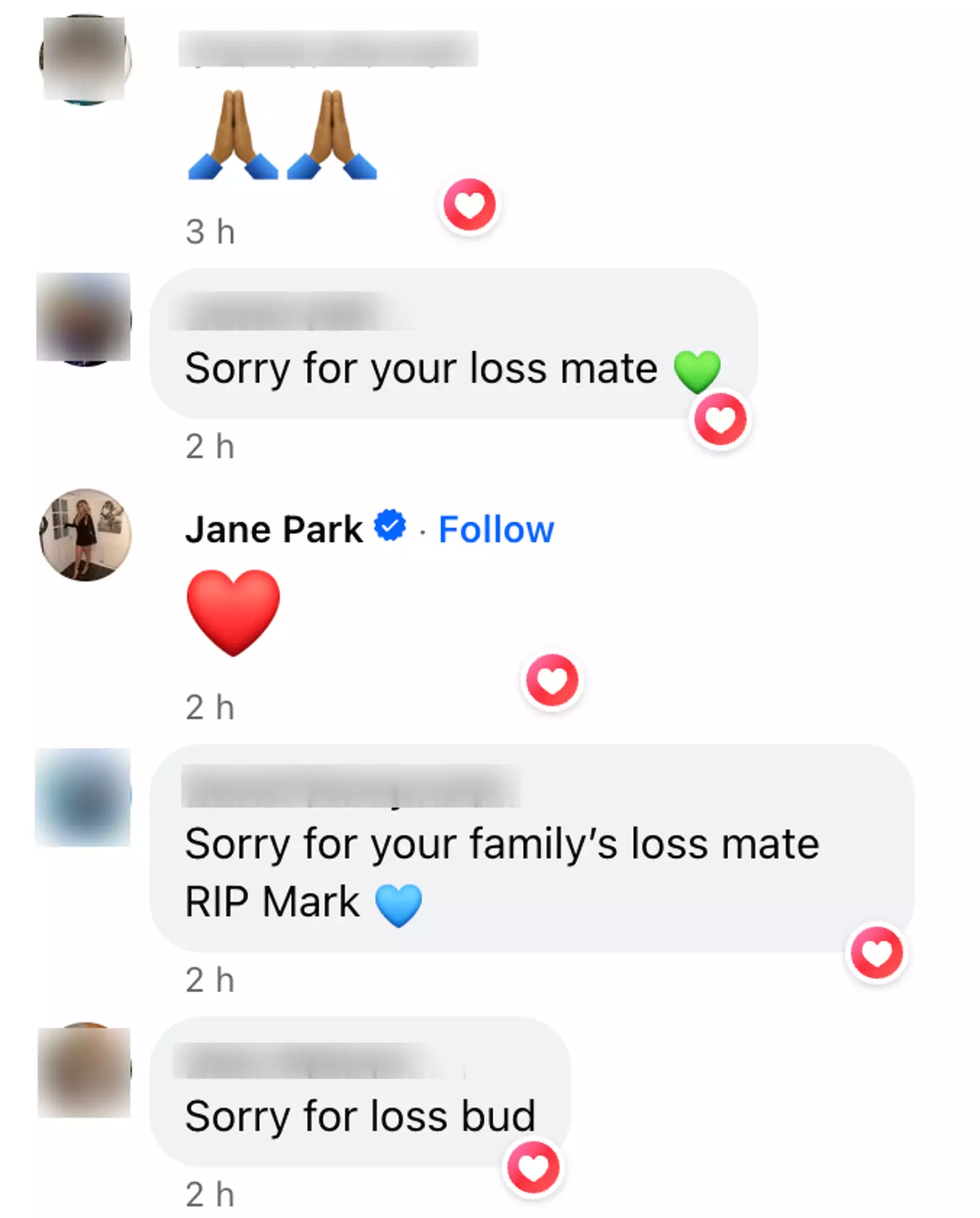 People have penned condolences online.