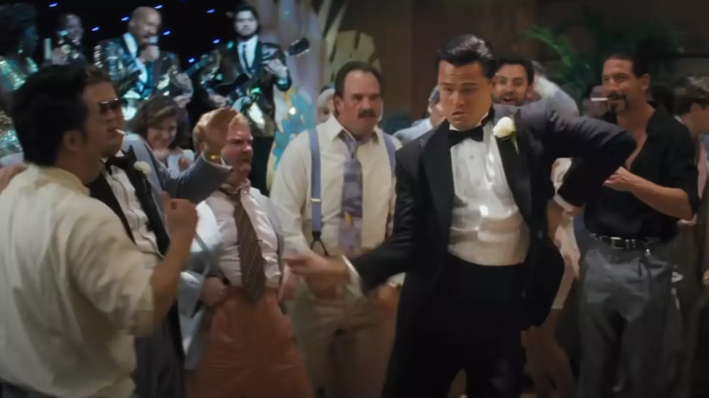 Leonardo DiCaprio in The Wolf of Wall Street as Jordan Belfort.