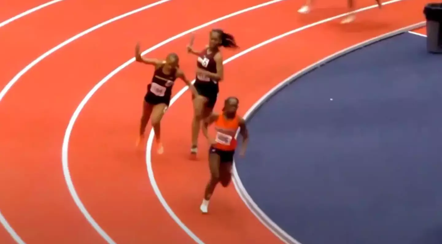 Footage showed the teenage athlete being struck with the baton (ABC)