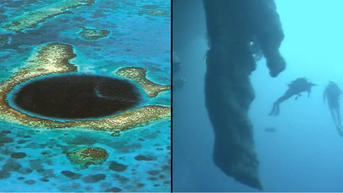 Divers make disturbing discovery after finally reaching bottom of Great Blue Hole