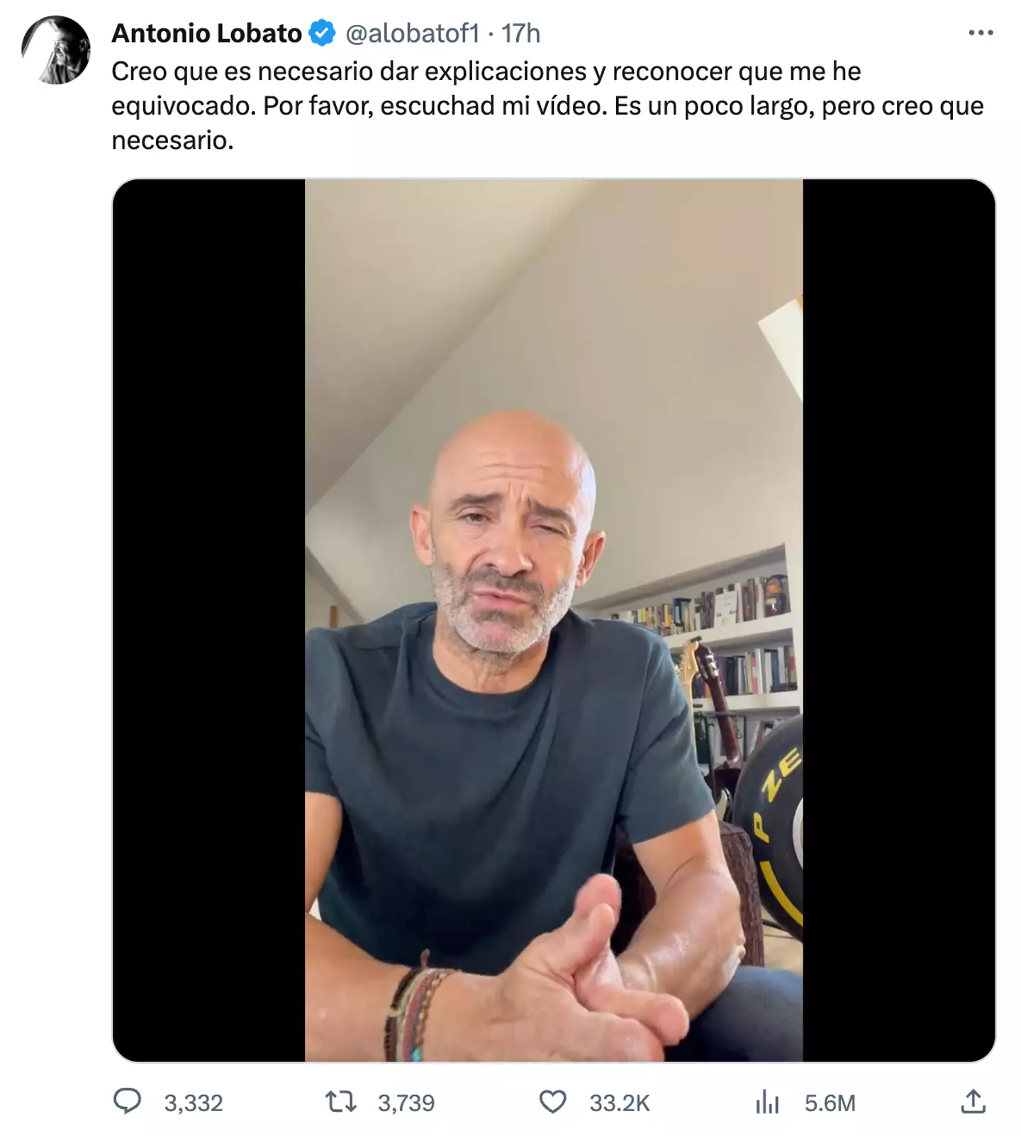 Antonio Lobato has since issued an apology.