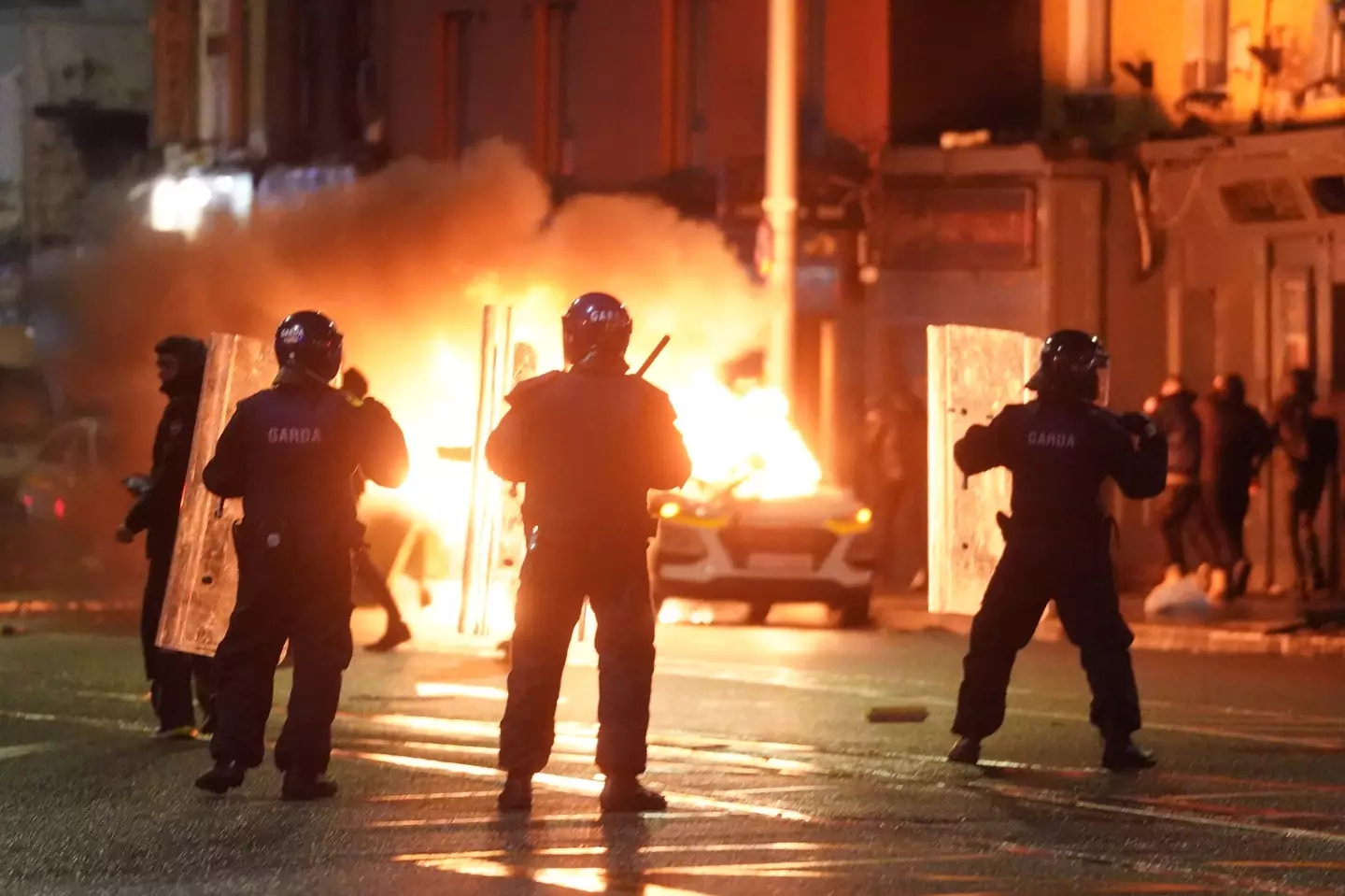 Violent scenes have broken out in Dublin this evening.