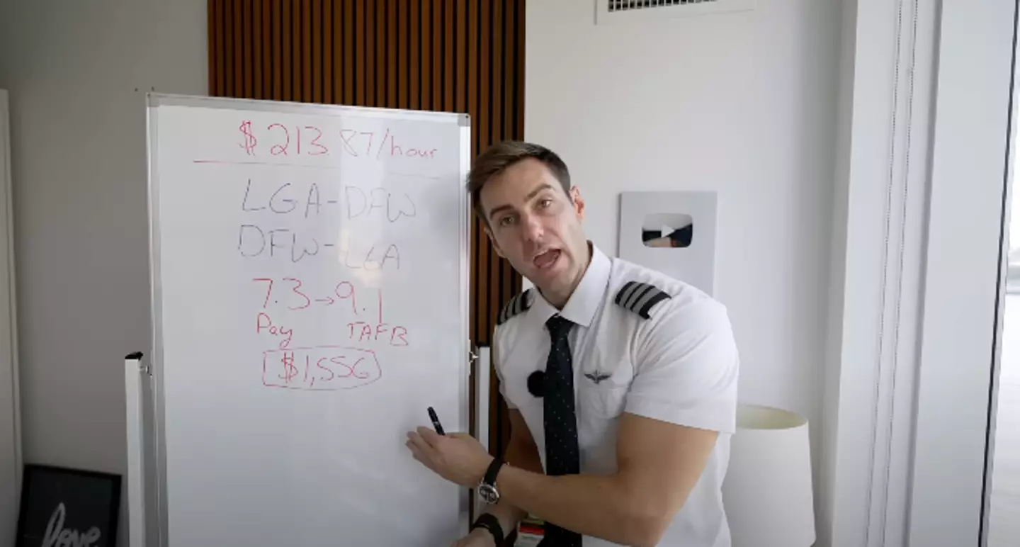 Viewers were shocked by Garrett's salary (YouTube/flywithgarrett)