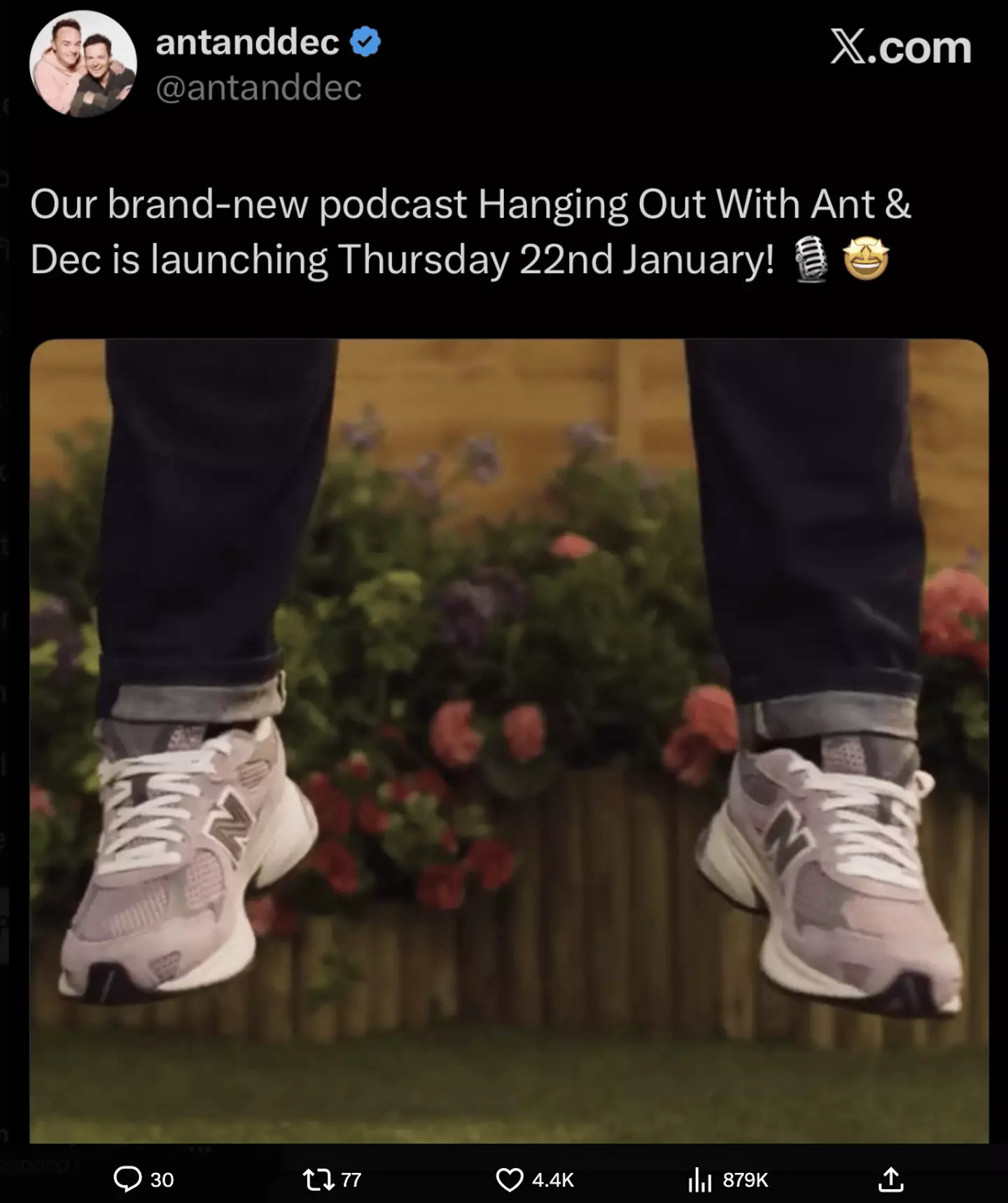 Over the opening seconds of the promotional video showed a pair of legs dangling, which many found insensitive (X)